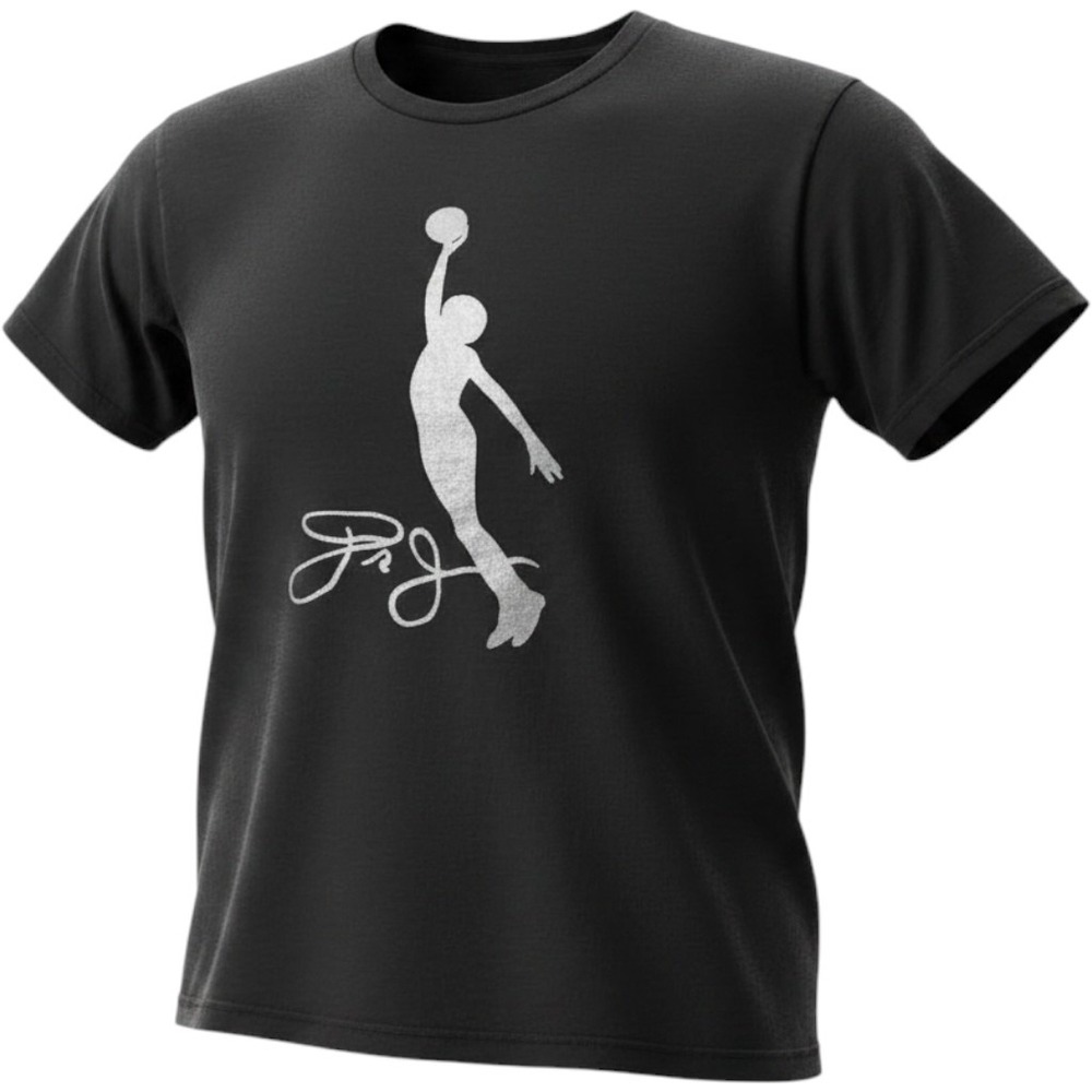 Dr J Julius Erving Basketball Graphic T-Shirt Mens Medium Black Short Sleeve